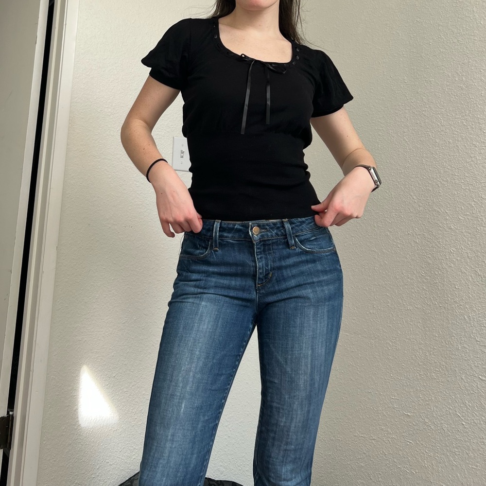 Black y2k Knit Short Sleeve